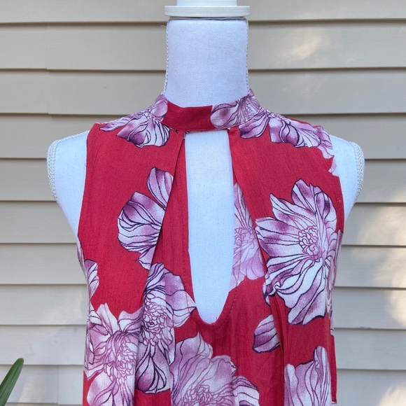 sleeveless floral dress cutout flowy summer spring Easter style forever 21 small - Picture 3 of 16